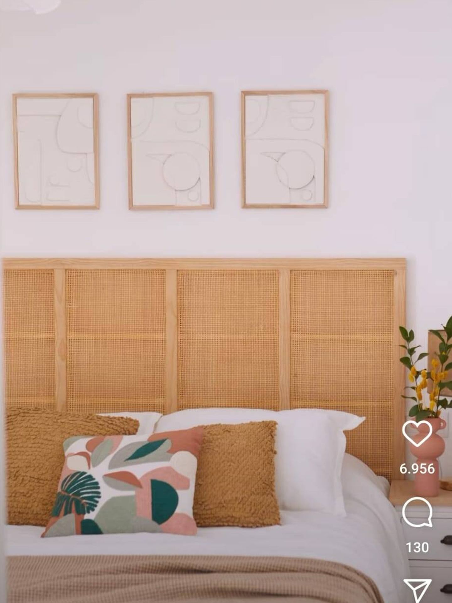 El dormitorio de Toñi, donde se siente en casa. (Instagram/@tmoreno73)