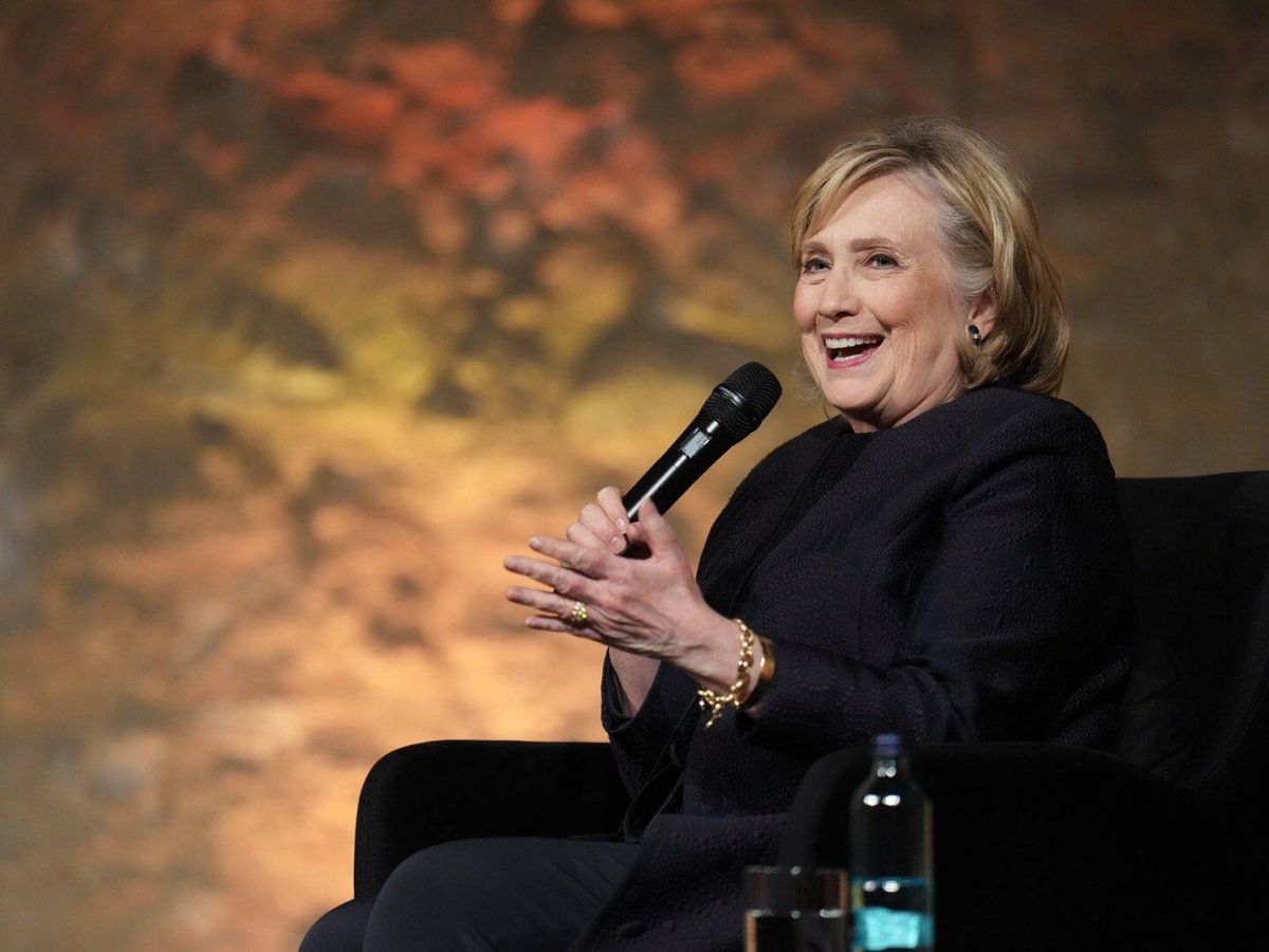 Foto: Hillary Clinton en su intervención en el CIDOB. (Cedida)