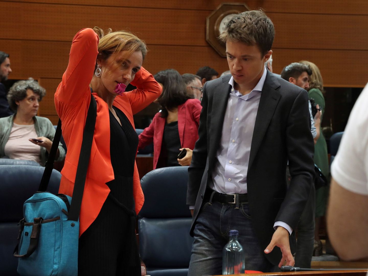 Íñigo Errejón y Tania Sánchez, en la Asamblea de Madrid. (EFE)
