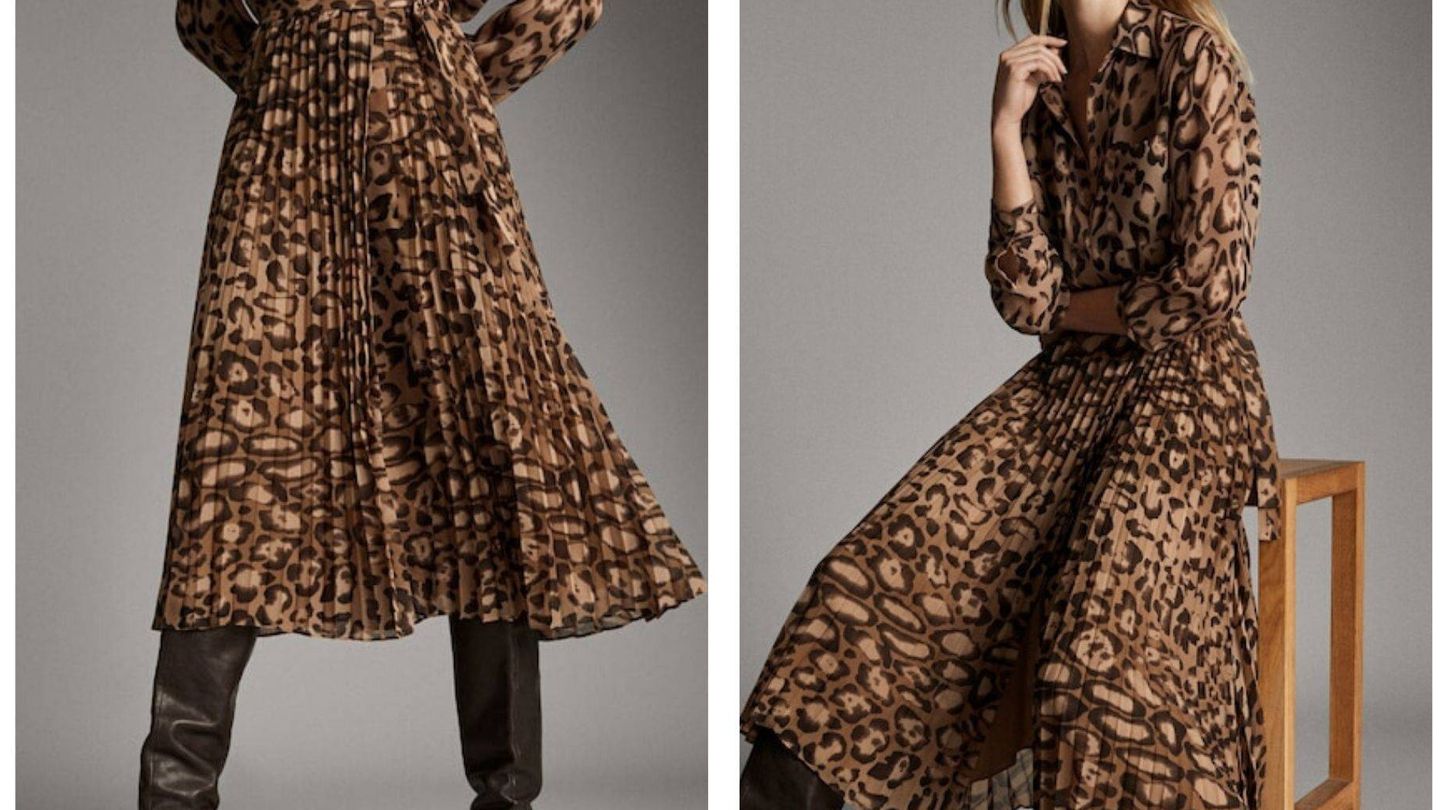 La falda plisada con estampado de leopardo de Massimo Dutti (Cortesía)