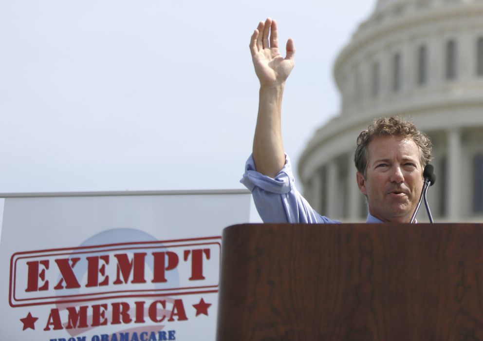 Foto: El senador Rand Paul en una protesta del Tea Party contra el programa sanitario de Obama. (Reuters)