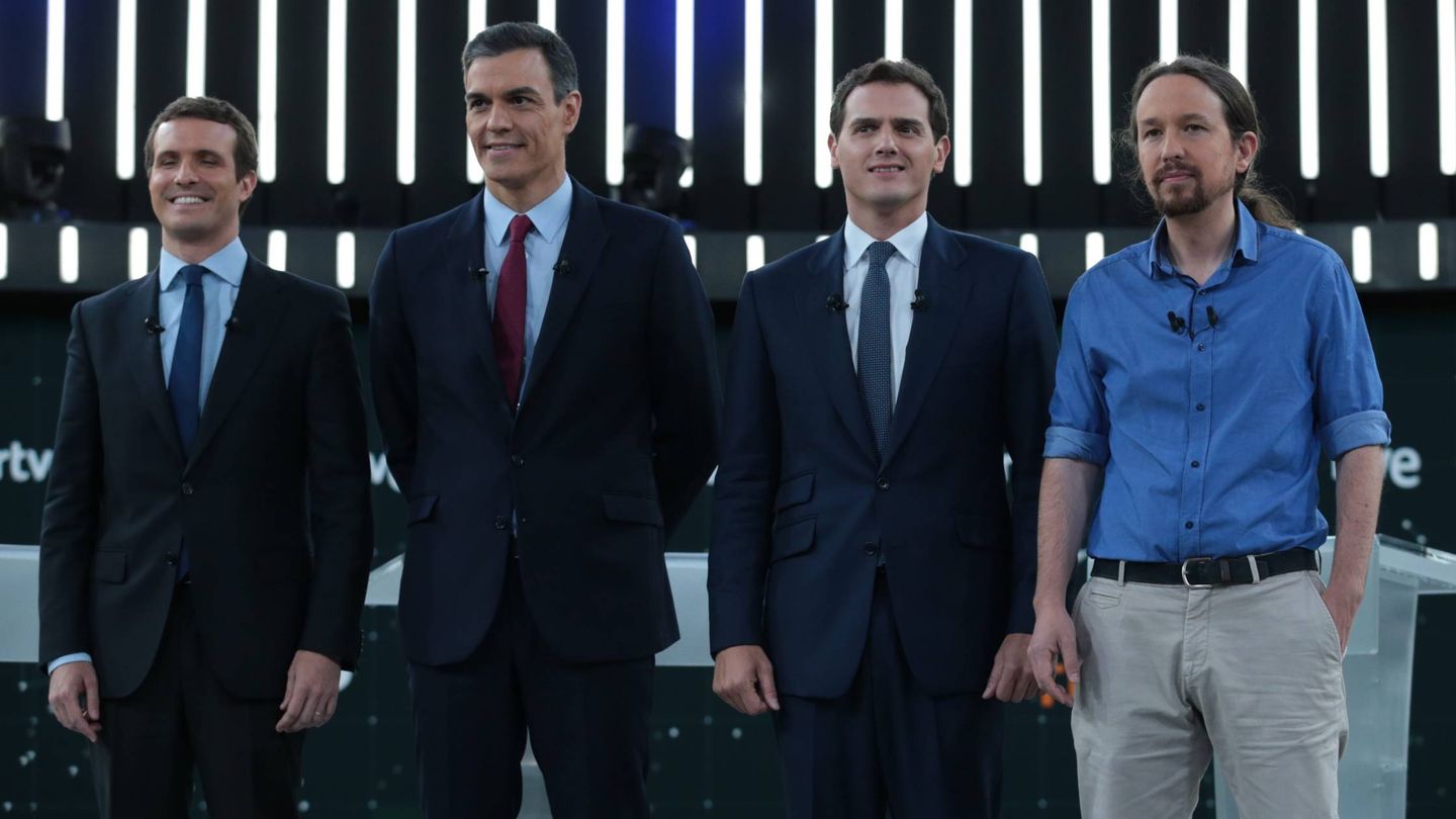 Pablo Casado, Pedro Sánchez, Albert Rivera y Pablo Iglesias. (Cordon Press)