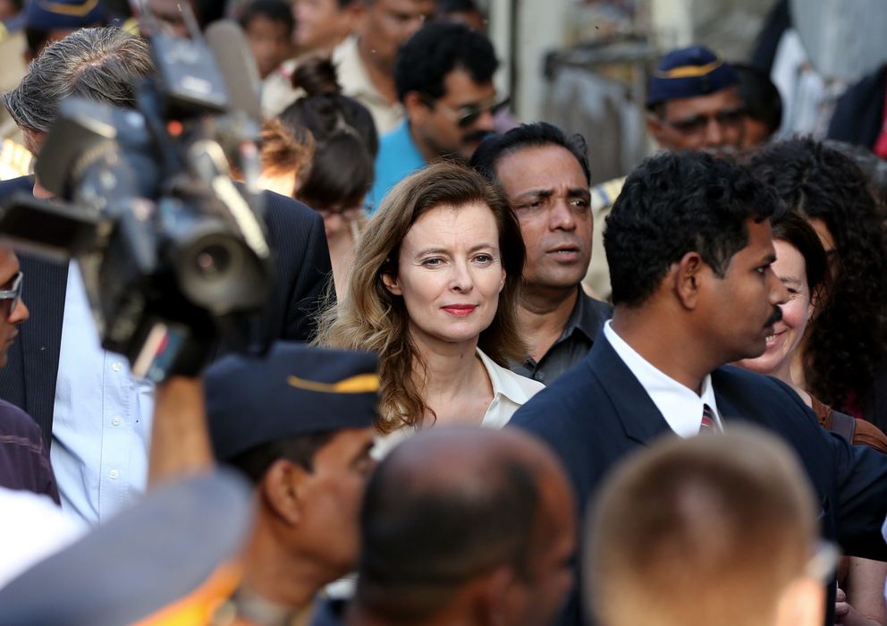 Foto: Valerie Trierweiler durante su visita a la India en enero de 2014 (I.C.)