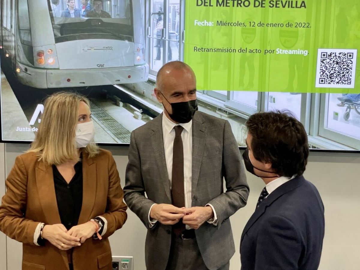 Foto: Marifrán Carazo y Antonio Muñoz en la presentación del proyecto del Metro de Sevilla.