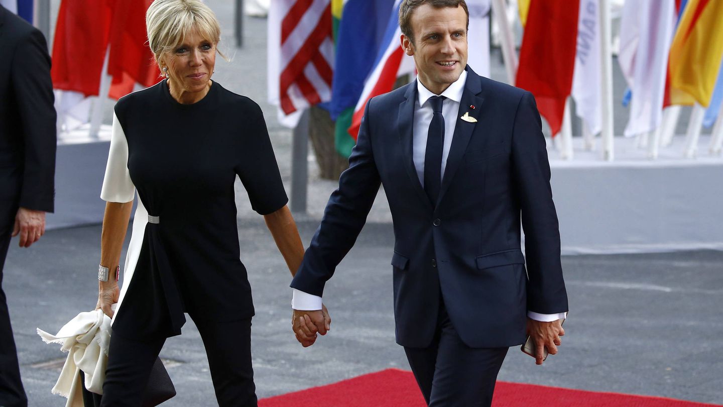 Emmanuel y Brigitte Macron. (Getty)