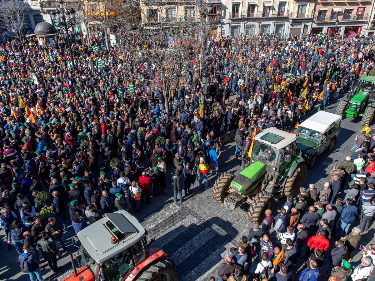 Foto: Manifestación de agricultores el pasado 4 de febrero. (EFE)