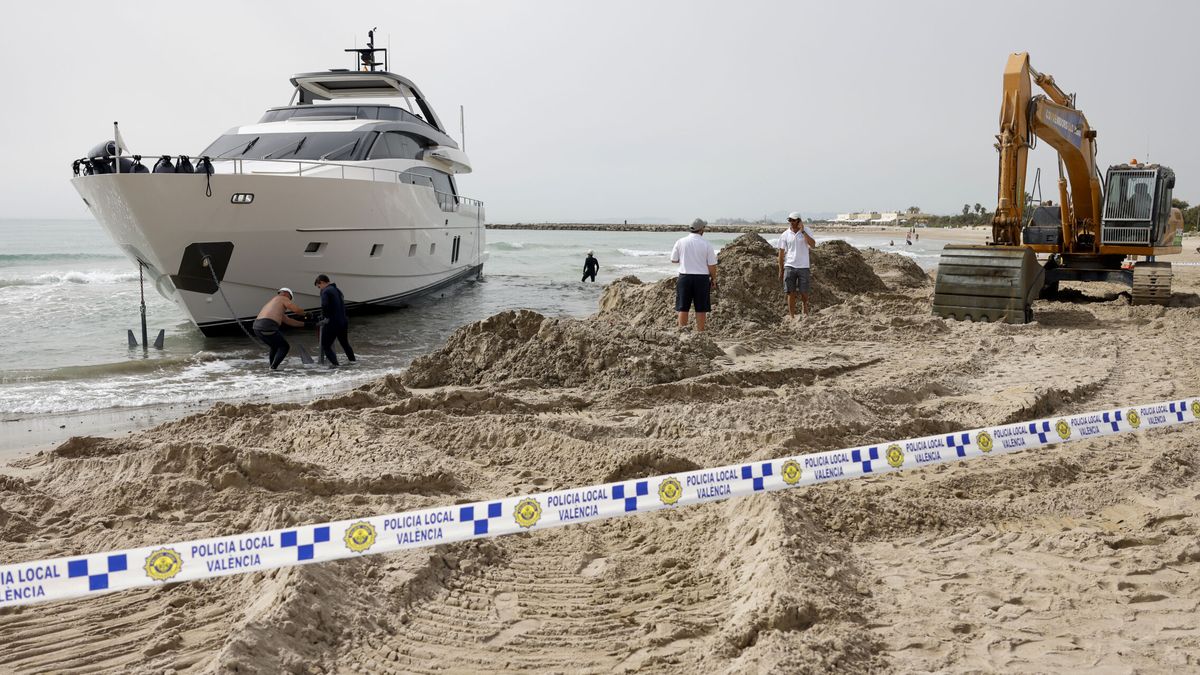 Así es el yate Nordic Lily, de 5 millones de euros, que Valencia desencalla en la playa de Pinedo: quién es el dueño