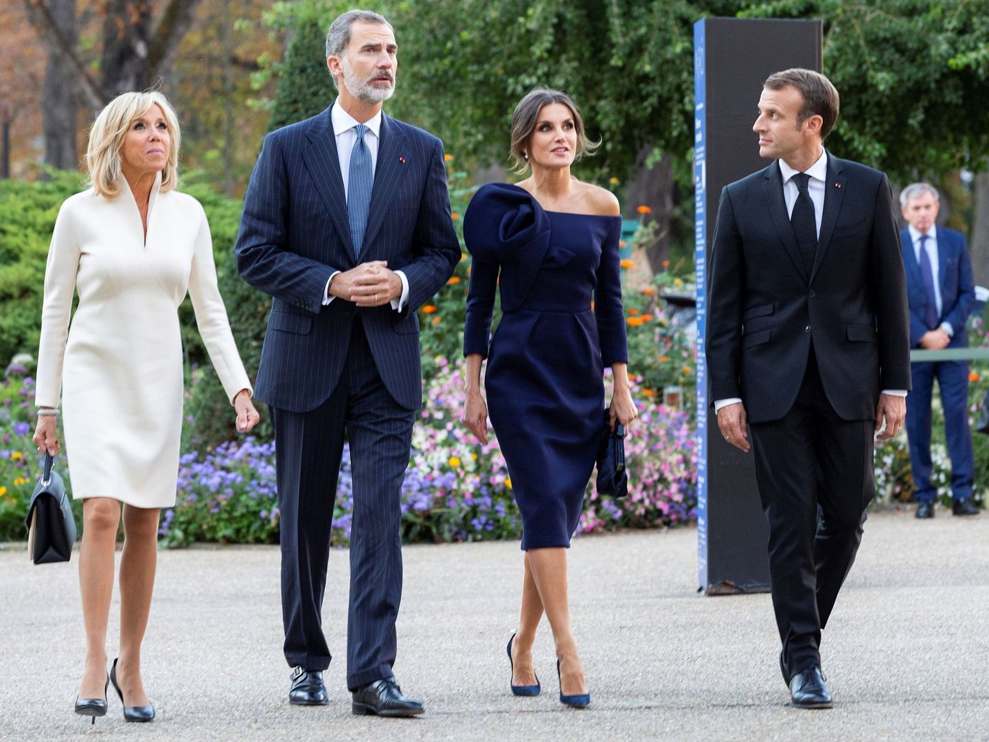 Los Reyes y los Macron, en París. (EFE)