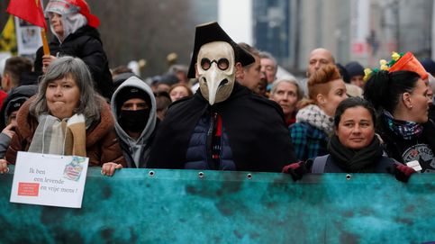 Protesta contra las medidas anticovid en Bruselas