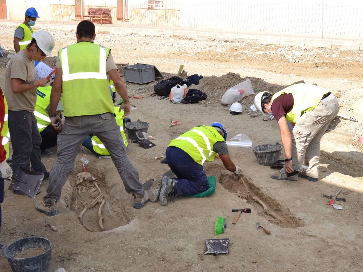 Foto: Excavaciones en la avenida Obispo Conget. (Ayuntamiento de Tauste)