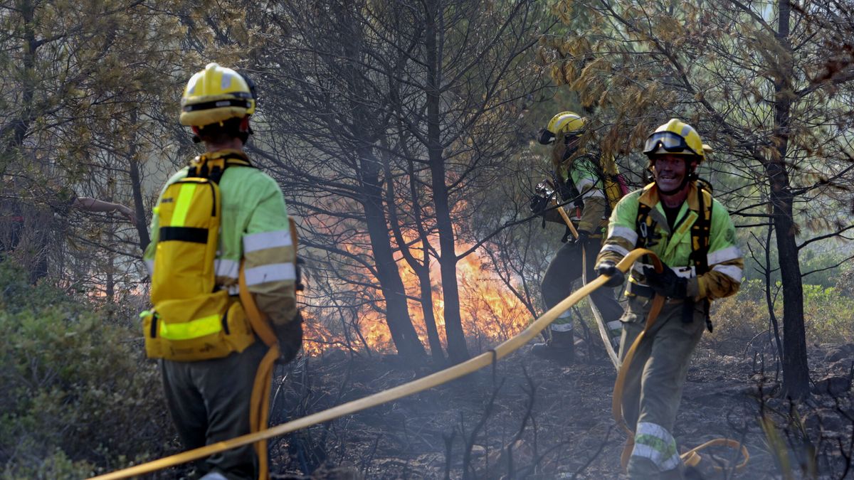 Más de 130 personas trabajan para controlar un incendio en San Bartolomé de Rueda (León)