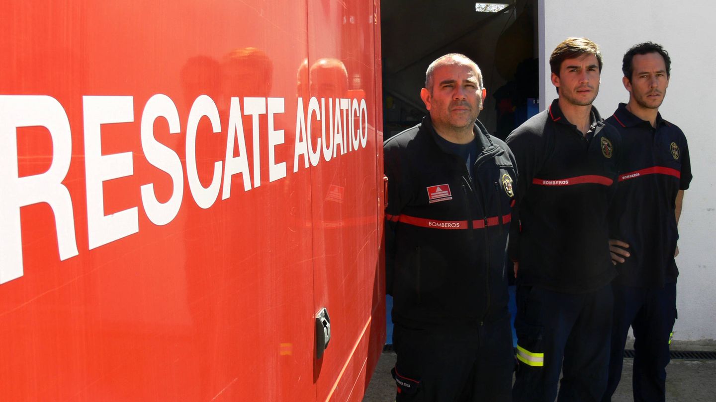 Manuel Blanco, Quique Rodríguez y Julio Latorre, los tres bomberos juzgados. (Juan Bezos)