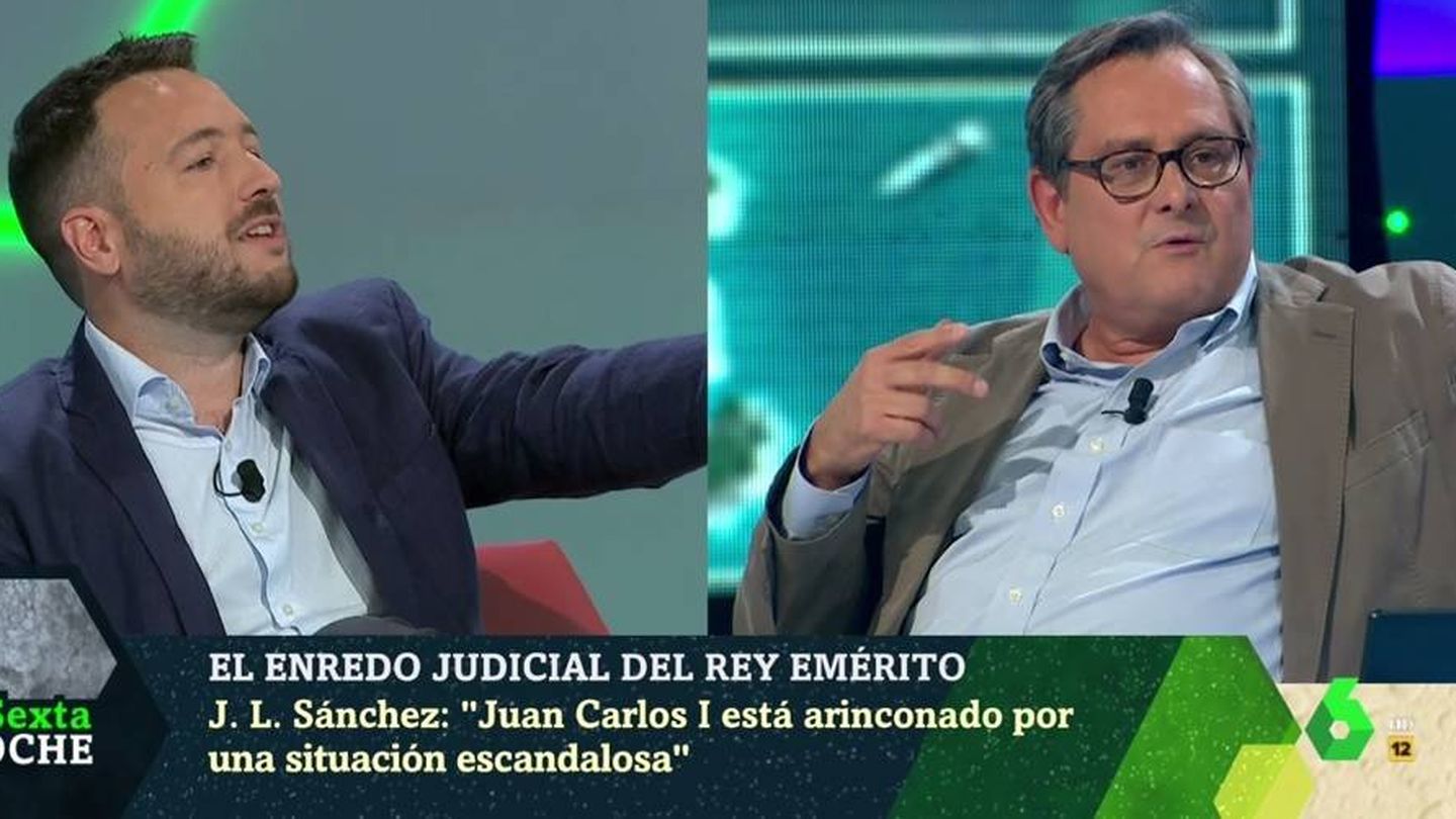 Juan Luis Sánchez y Marhuenda discutiendo sobre Juan Carlos. (La Sexta).
