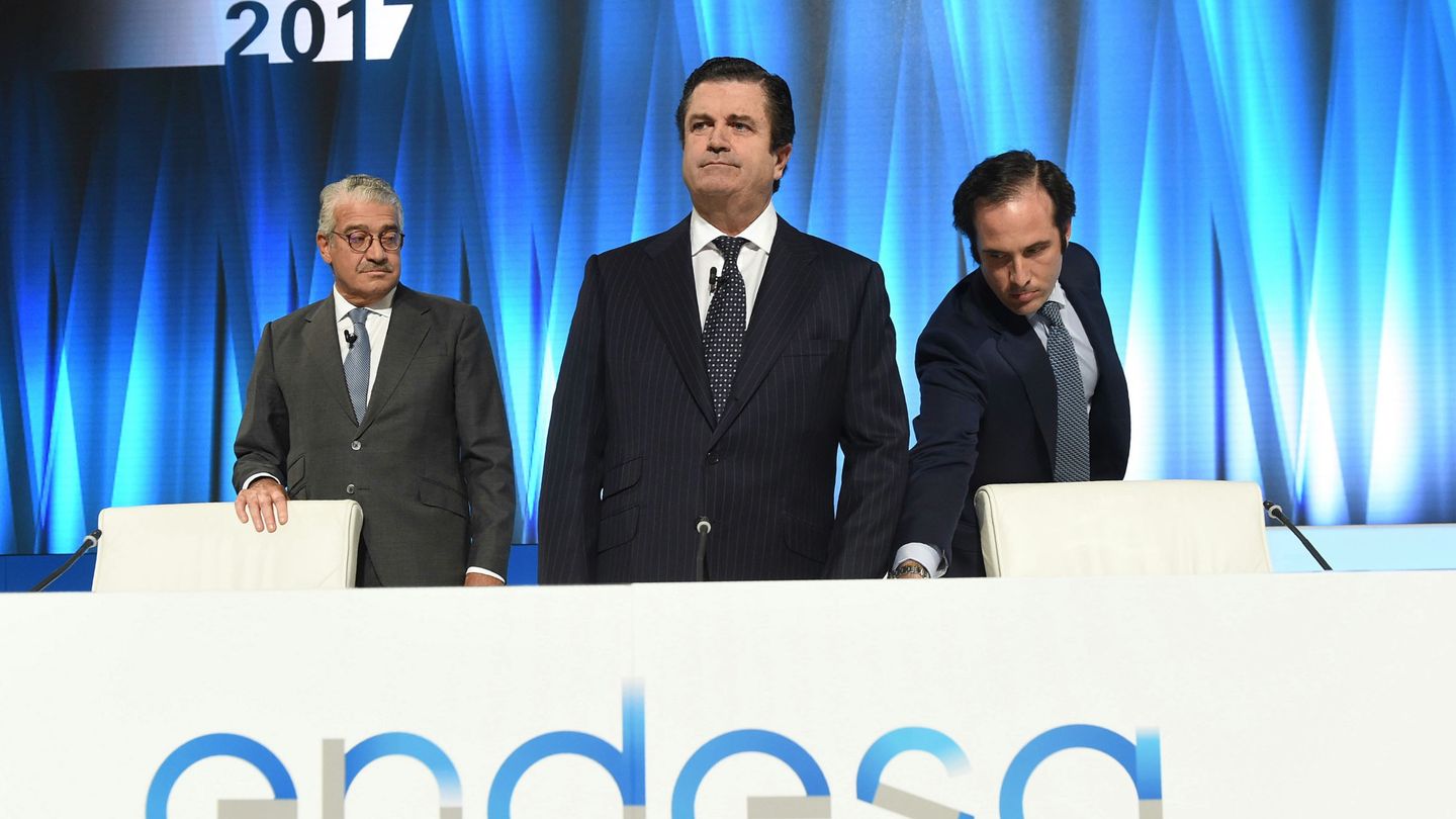 El presidente de Endesa, Borja Prado, junto al consejero delegado, José D. Bogas (i). (EFE)