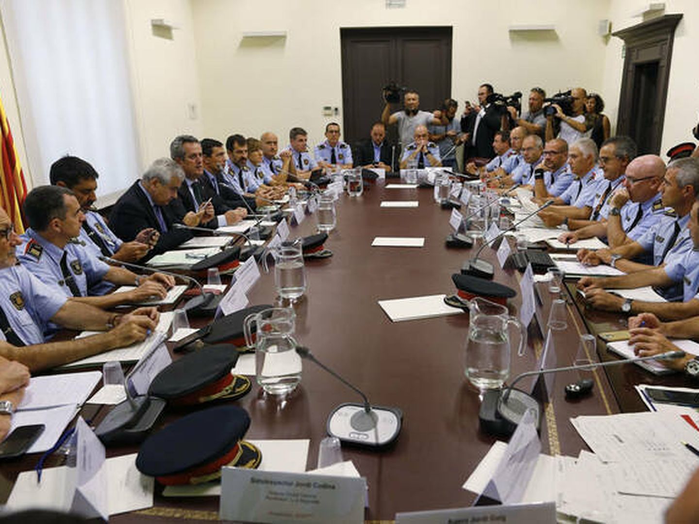 Reunión del gabinete antiterrorista en Barcelona. (EFE) 