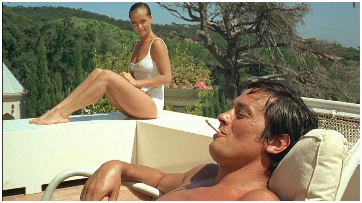 Fotograma de la pareja de intérpretes en 'La piscina' de 1968. (Embassy Films)