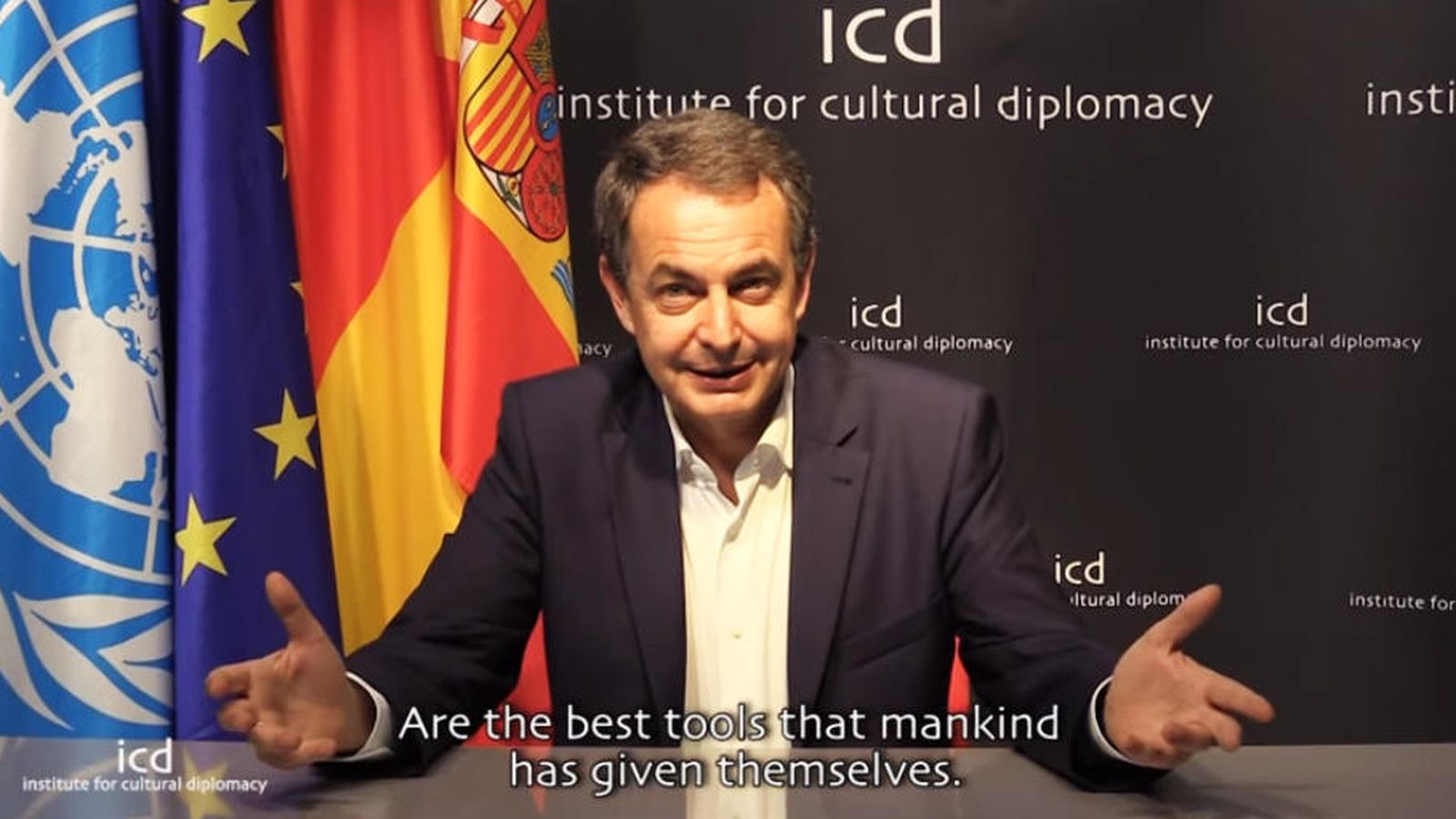 Foto: El expresidente del Gobierno, José Luis Rodríguez Zapatero, en un vídeo del ICD