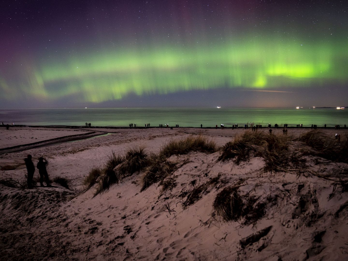 Aurora boreal en Dinamarca. (EFE)