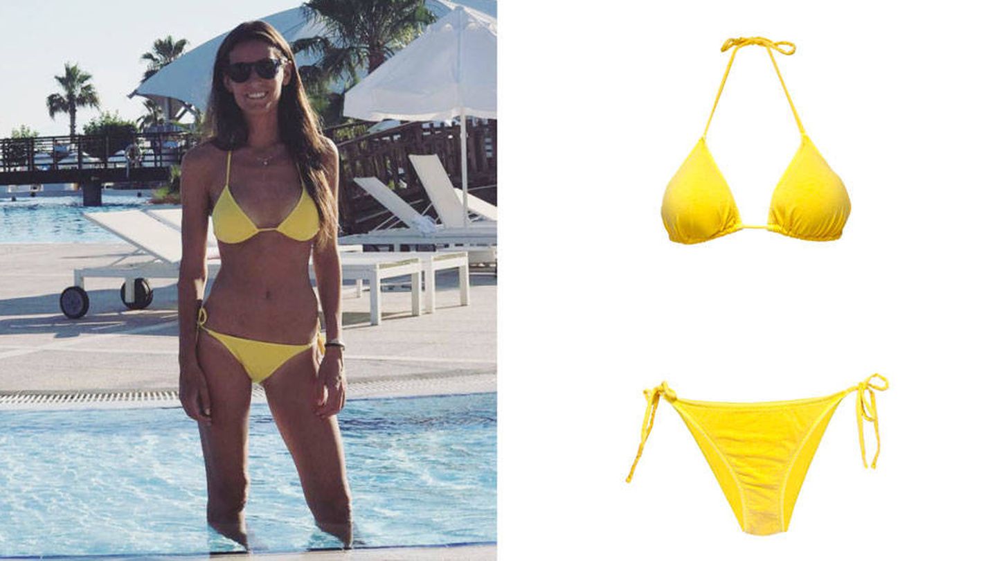 Ana Boyer con el modelo de bikini amarillo de Cotton Crown. (Redes/Cortesía de la marca)