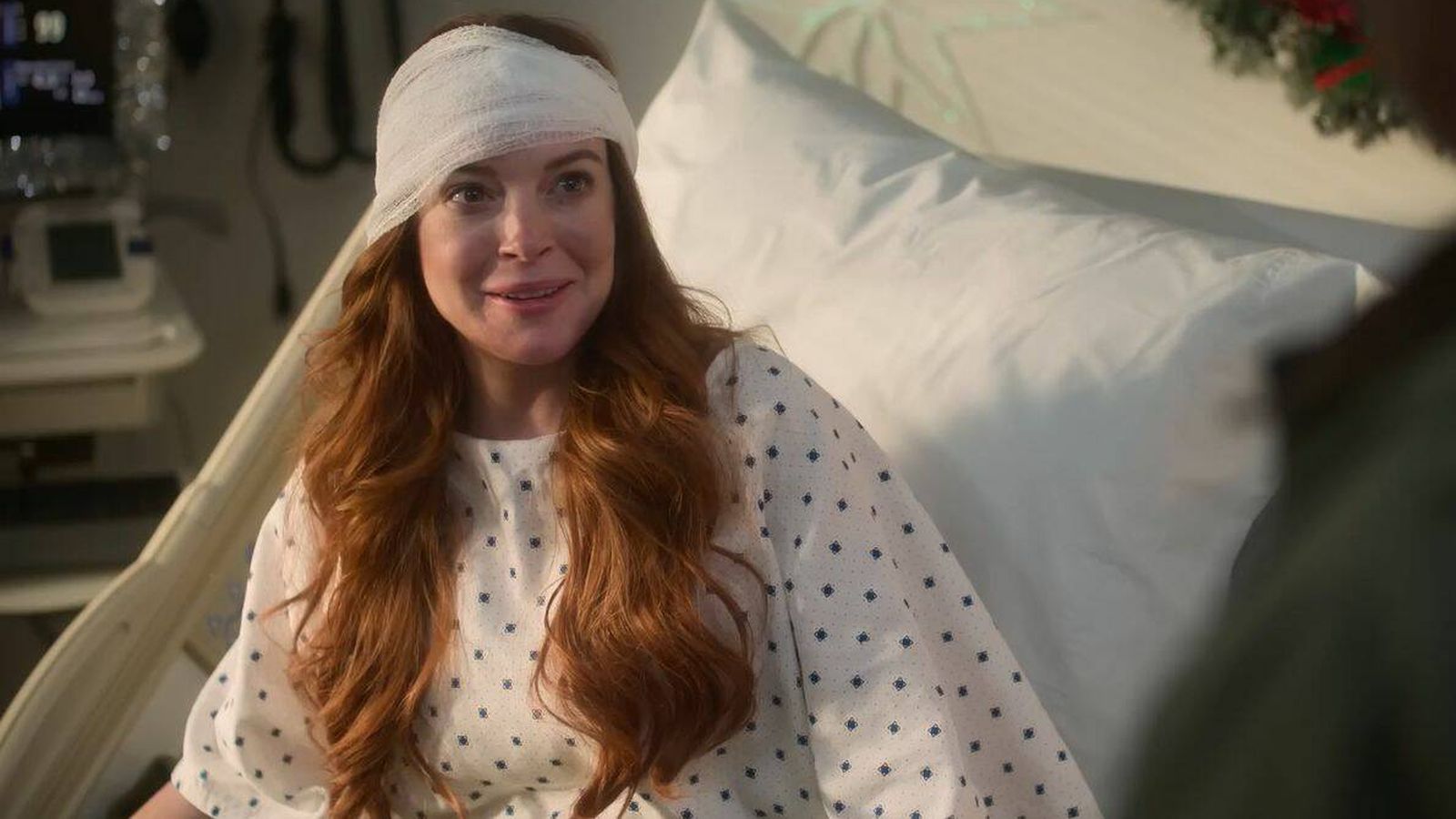 Lindsay Lohan, en 'Navidad de golpe' (2022). (Netflix)