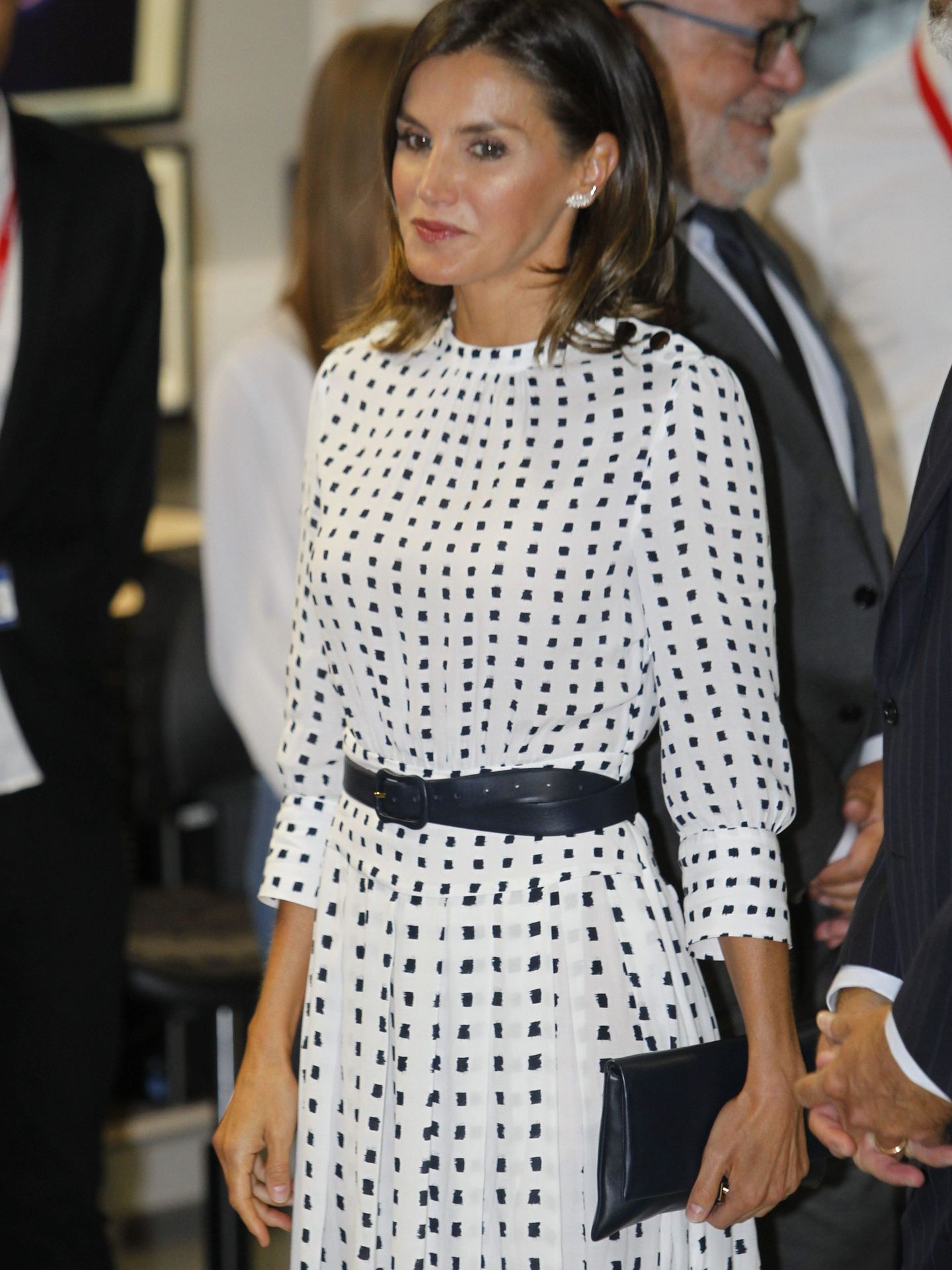 La Reina Letizia y su vestido de Massimo Dutti en Salamanca. (Cordon Press)