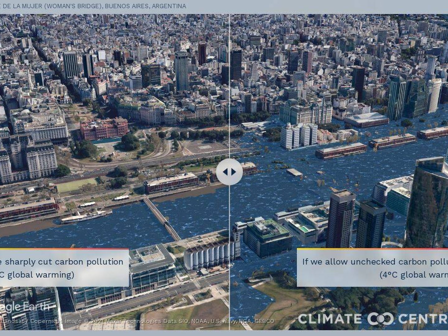 Así quedaría Buenos Aires (Climate Central)