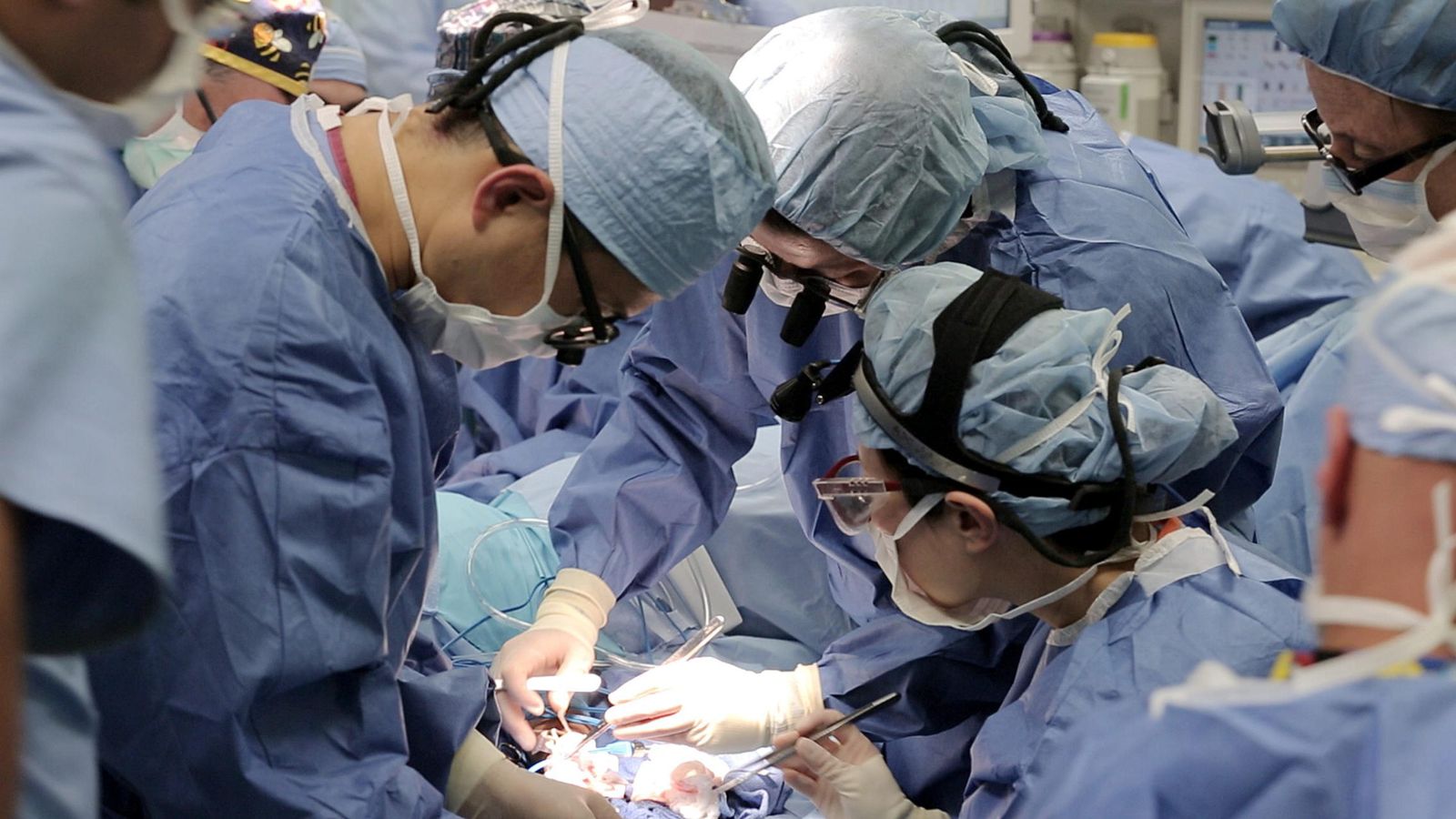 Foto: Un equipo médico practica un transplante de manos. (EFE)