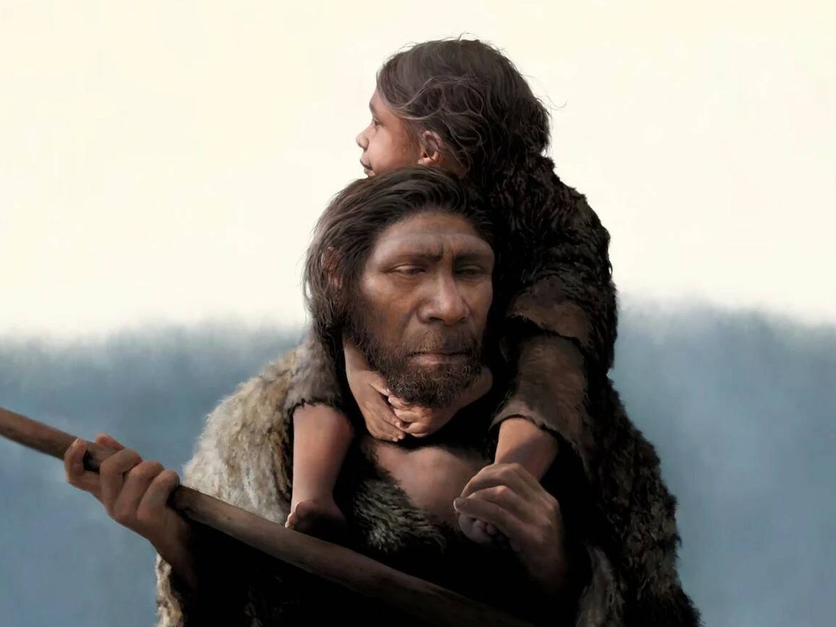 Foto: Un padre neandertal y su hija. (Instituto Max Planck de Antropología Evolutiva/Tom Bjorklund)