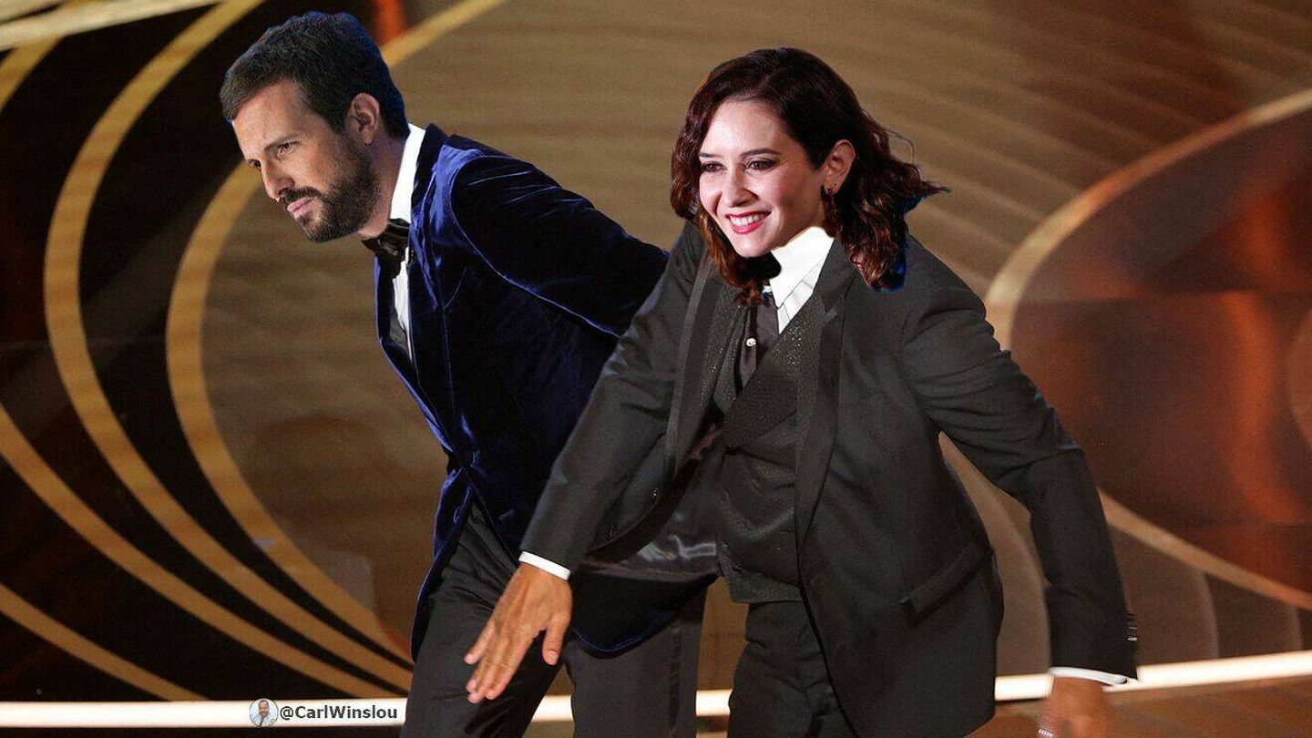 Casado y Ayuso, un meme de Oscar. (Twitter @carlwinslou)