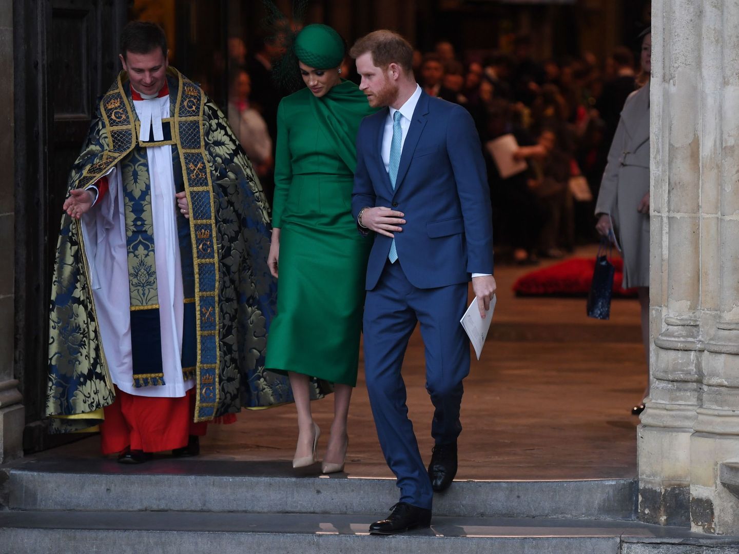 Los duques de Sussex, en su último compromiso oficial en Londres. (Reuters)