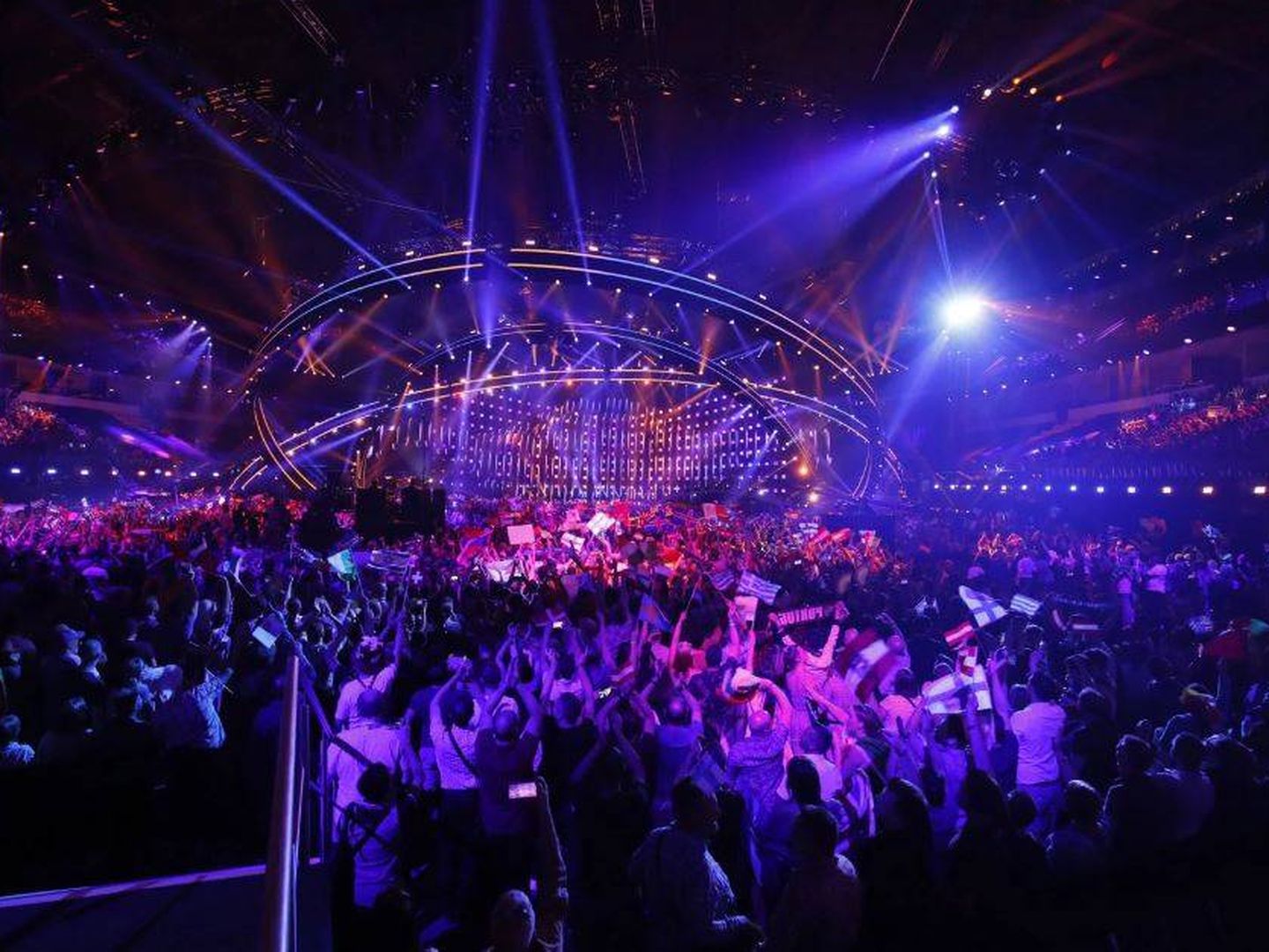 El escenario de Eurovisión 2018 durante la primera semifinal. (Eurovision.tv)
