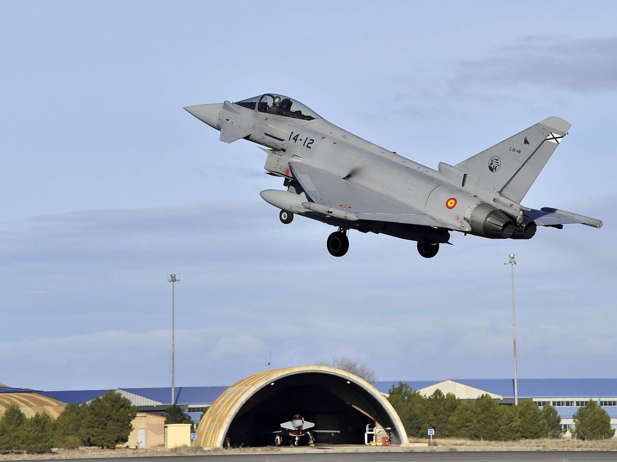 Foto: Un caza de combate Eurofighter despega desde Los Llanos, en Albacete. (EFE)