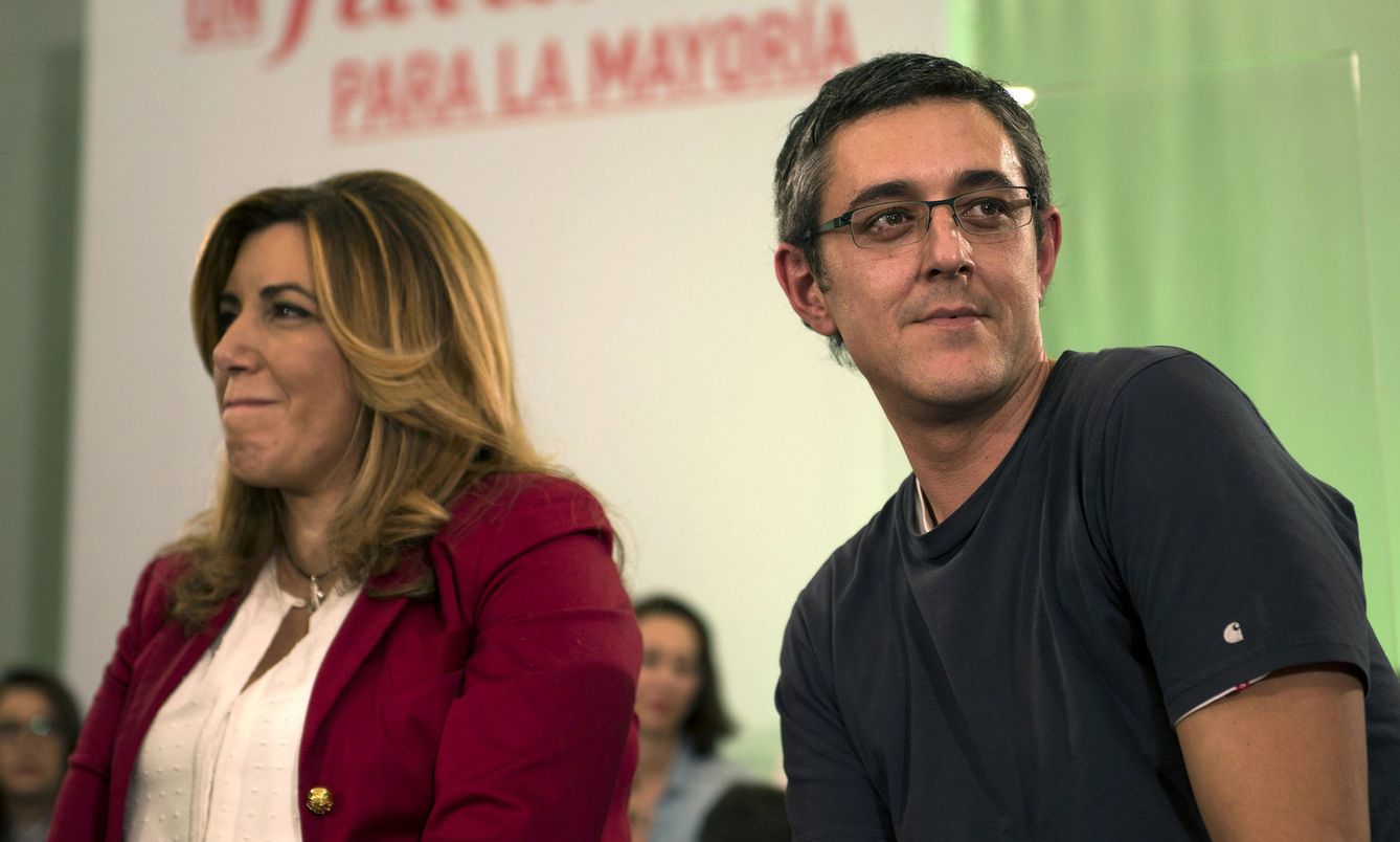 Susana Díaz y Eduardo Madina, este martes en Jódar, Jaén. (EFE)
