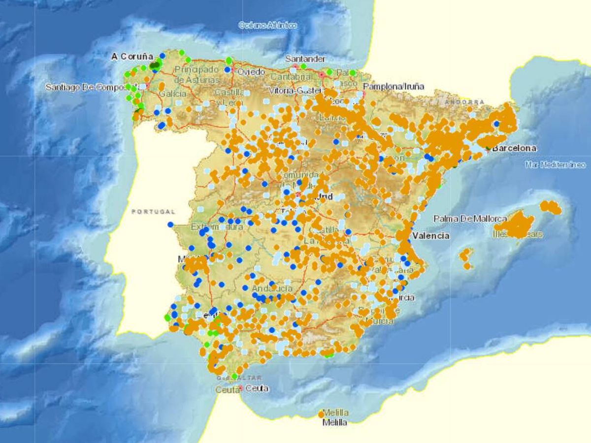 Foto: Mapa de la contaminación de aguas. (MITECO)