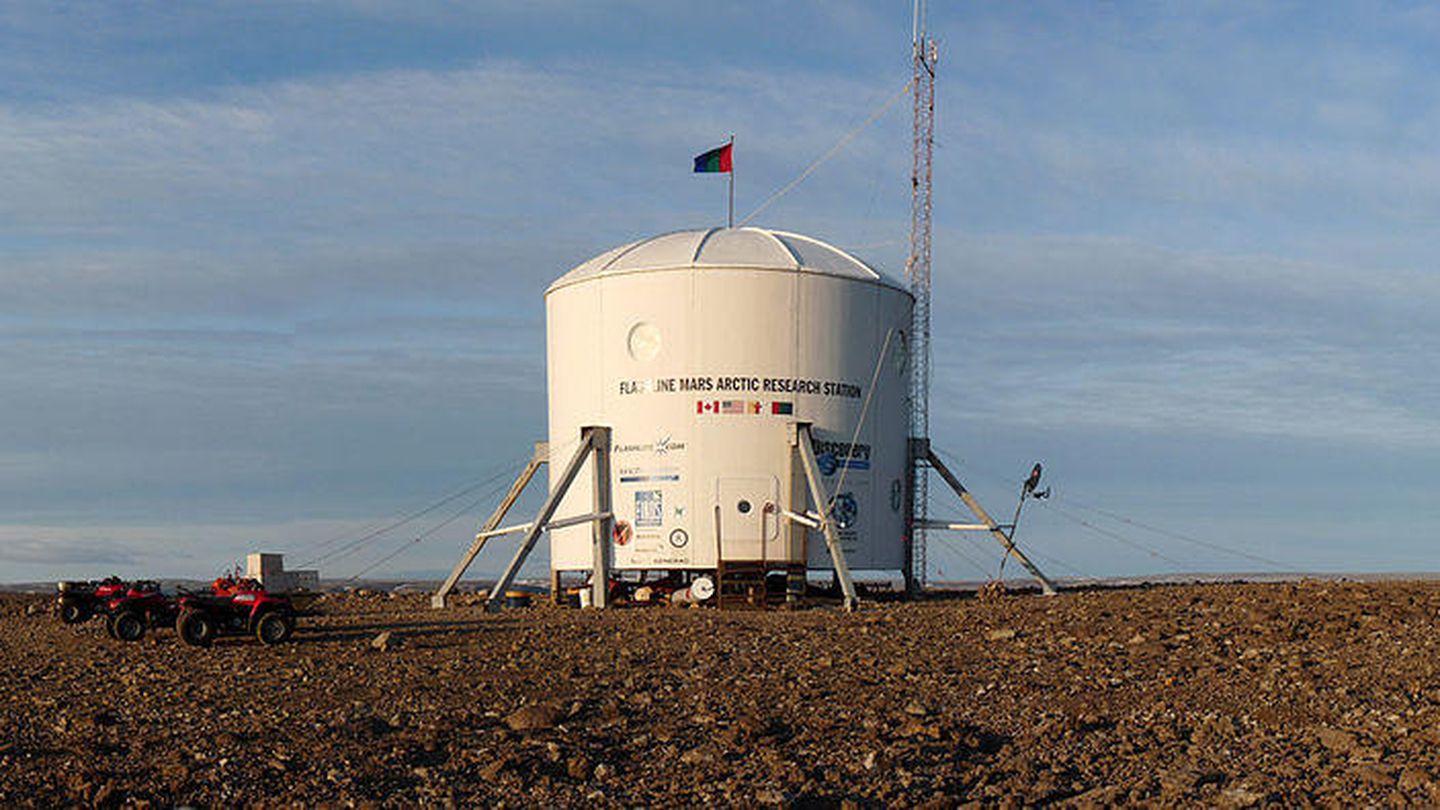 La estación que la Mars Society tiene en el norte de Canadá se encuentra a unos 1.000 kilómetros del Polo Norte. (Wikipedia)