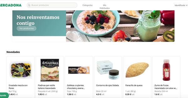 Foto: La 'home page' de la nueva web de Mercadona. 