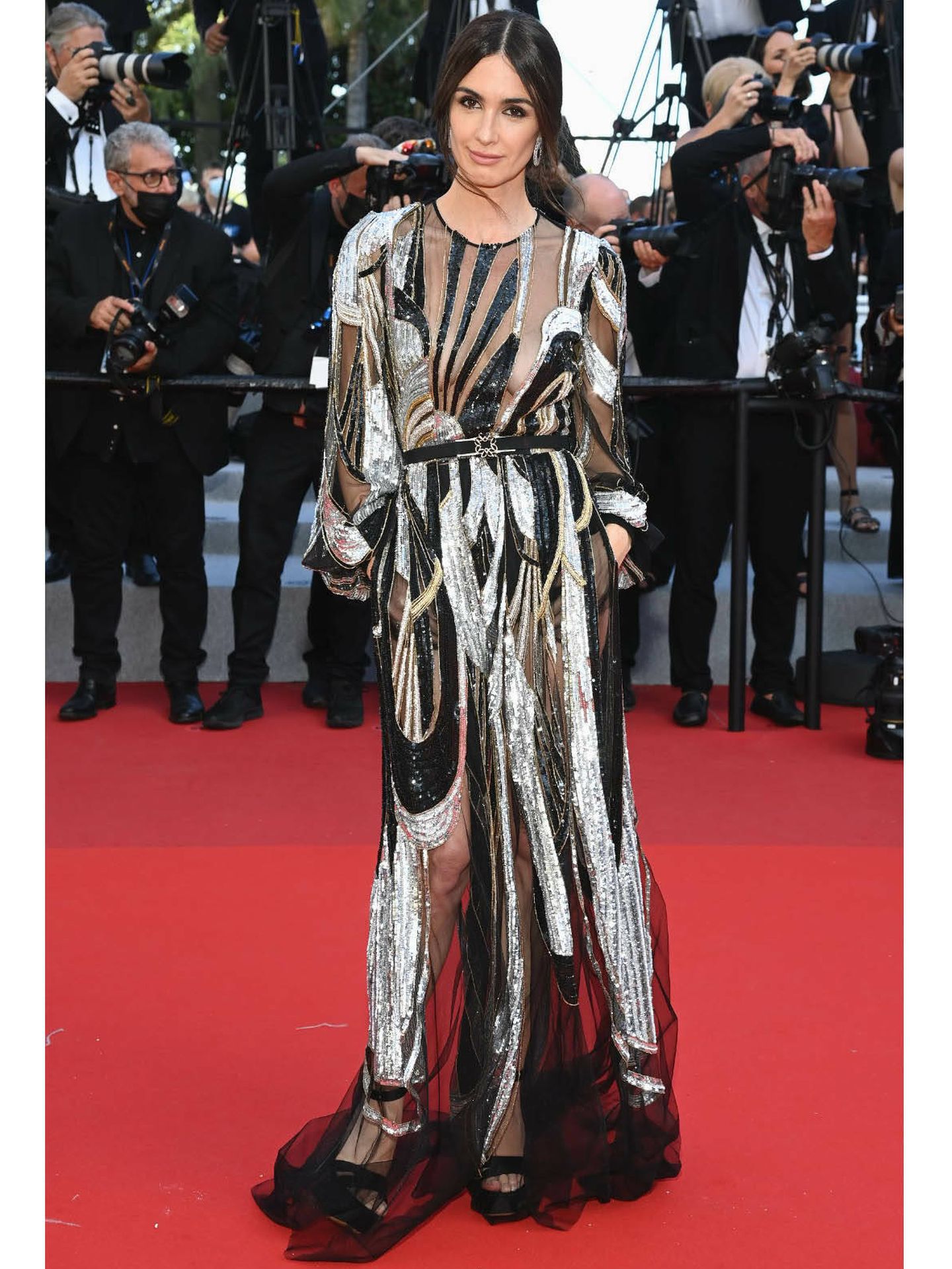 Paz Vega, vestida de Elie Saab en Cannes. (Getty)