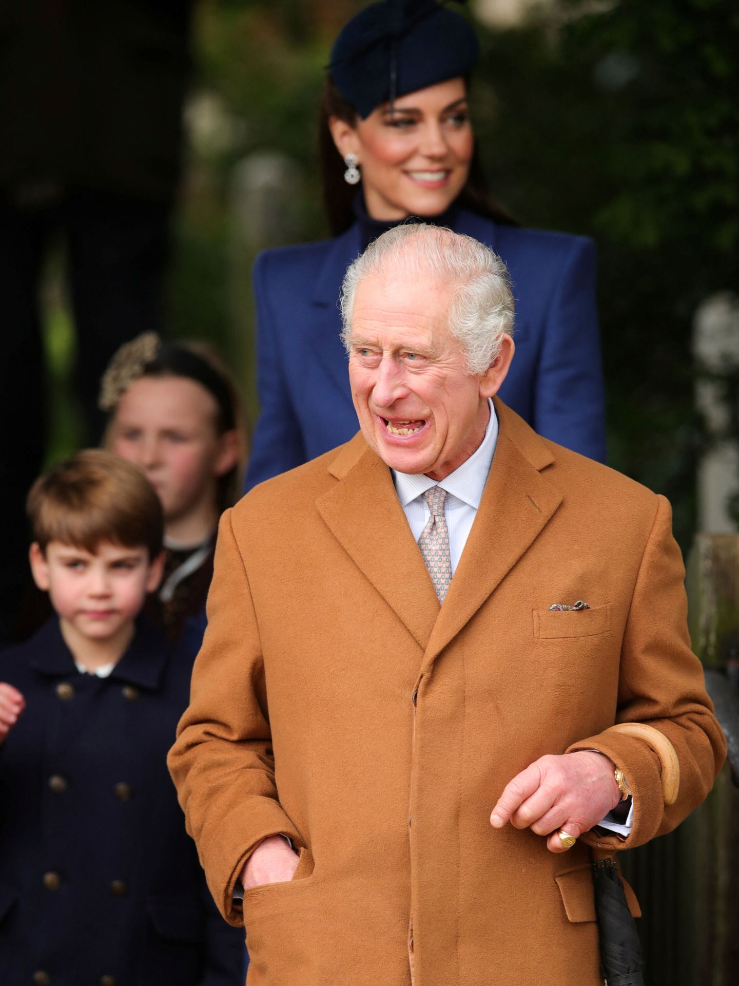 Carlos III junto a Kate Middleton la pasada Navidad. (Reuters)