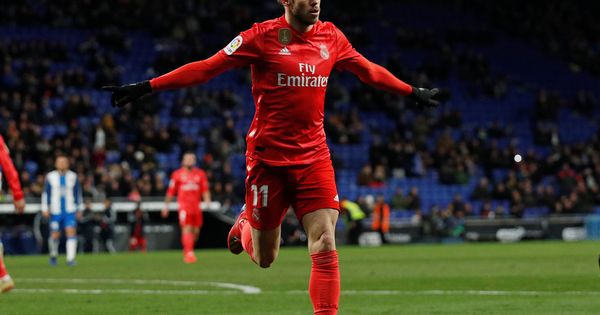 Foto: Gareth Bale celebra un gol en el partido contra el Espanyol en Cornellà-El Prat. (EFE)