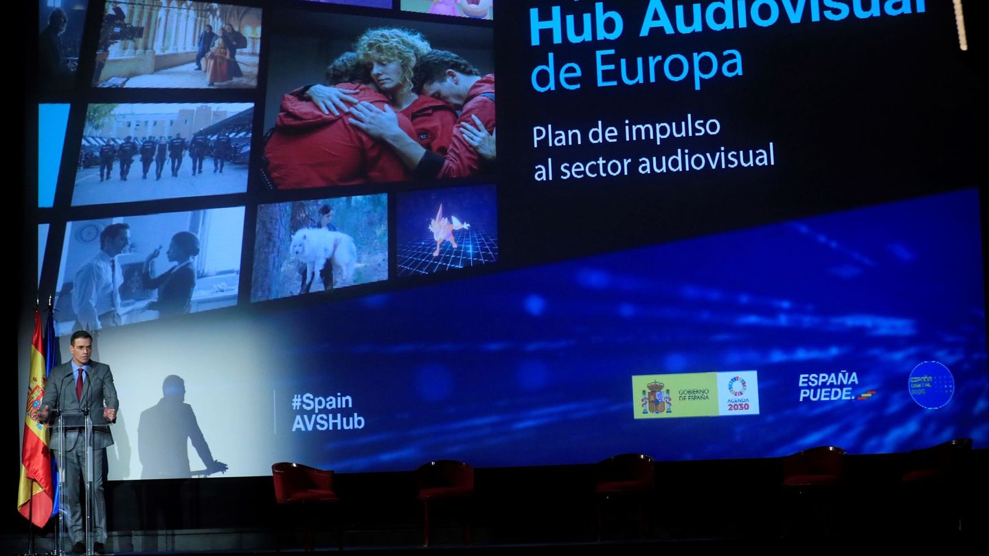 El presidente Pedro Sánchez presentó hace unas semanas el plan del 'hub' Audiovisual Español. (EFE) 