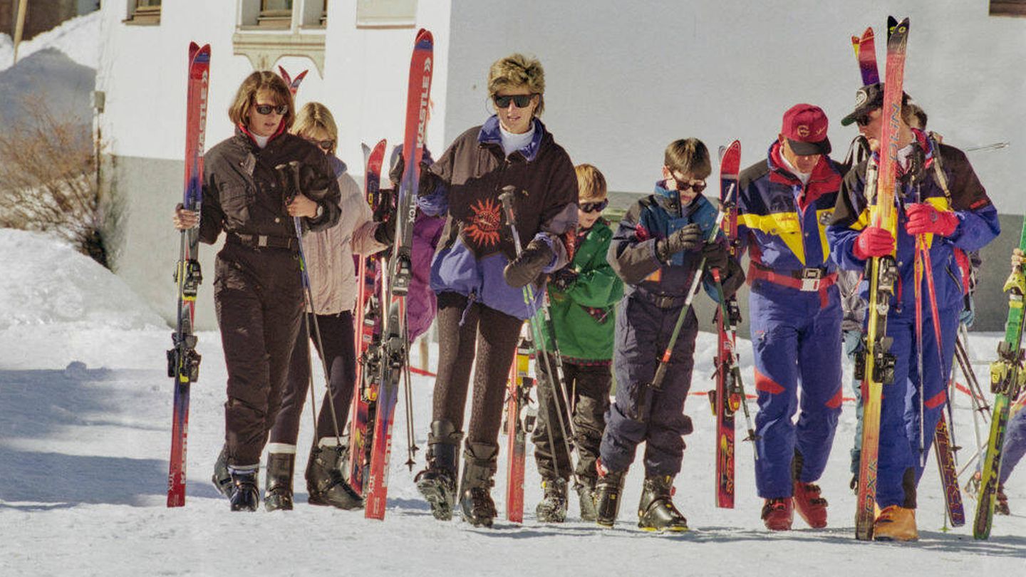 Lady Di, durante un viaje de esquí en 1994. (Getty)
