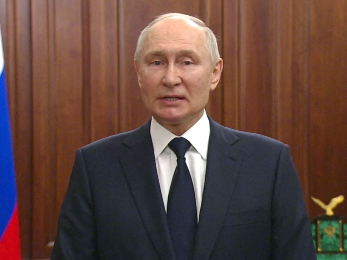 Foto: El presidente ruso Vladímir Putin pronuncia un discurso por televisión en Moscú. (Reuters)