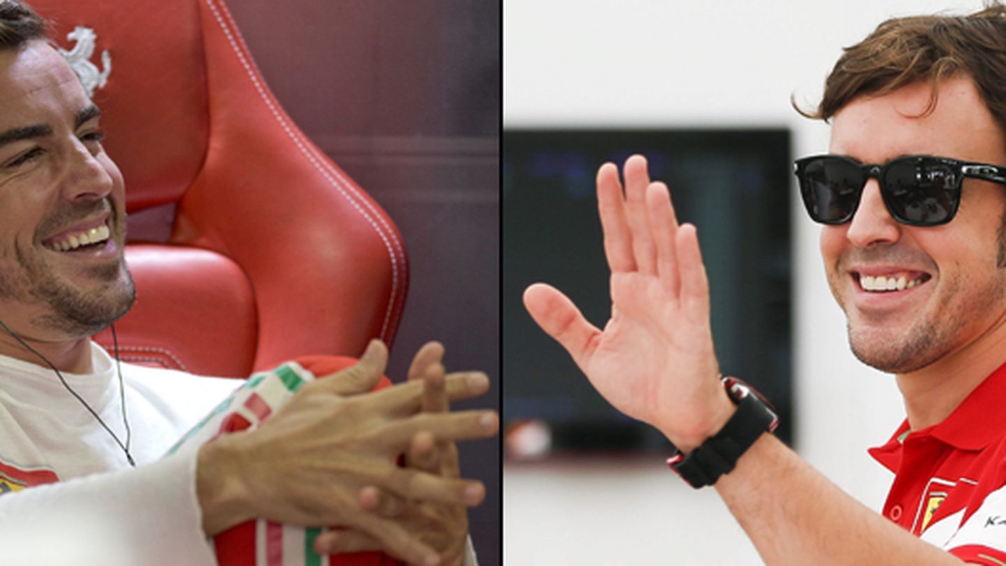 Fernando Alonso, antes y después de su tirón de orejas.