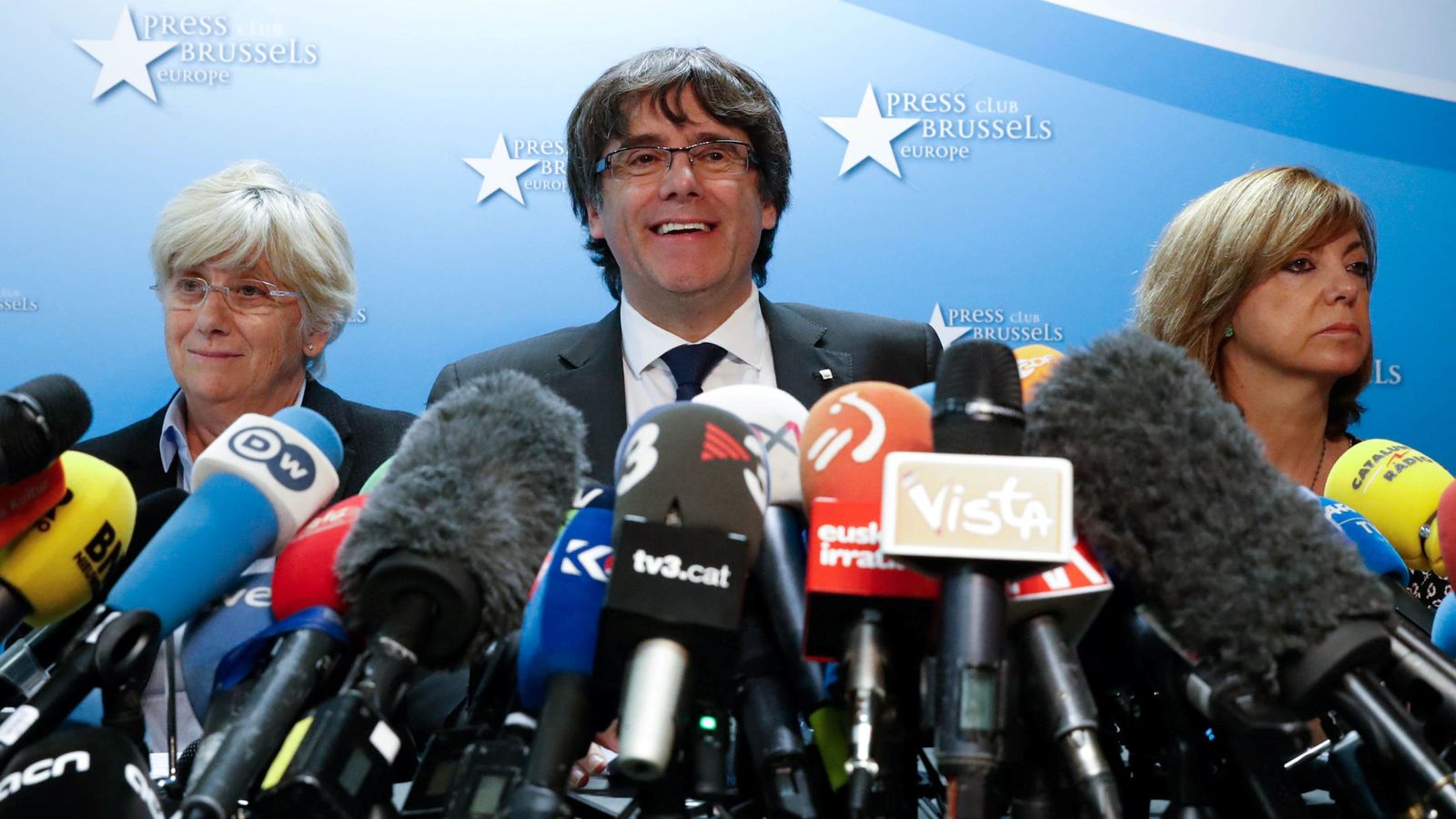 Foto: Carles Puigdemont, durante su comparecencia en el Press Club Brussels. (Reuters)
