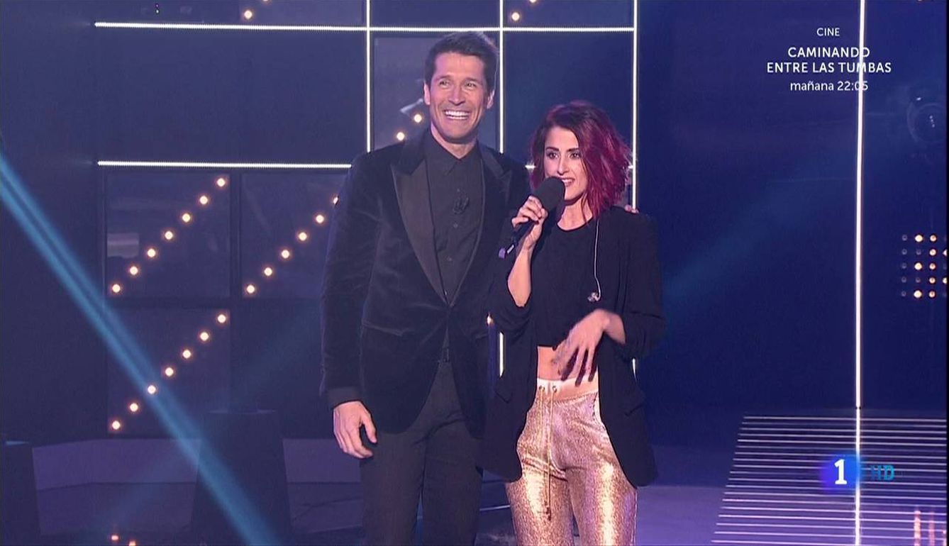 Barei durante su paso por 'Objetivo Eurovisión 2017'. (TVE)