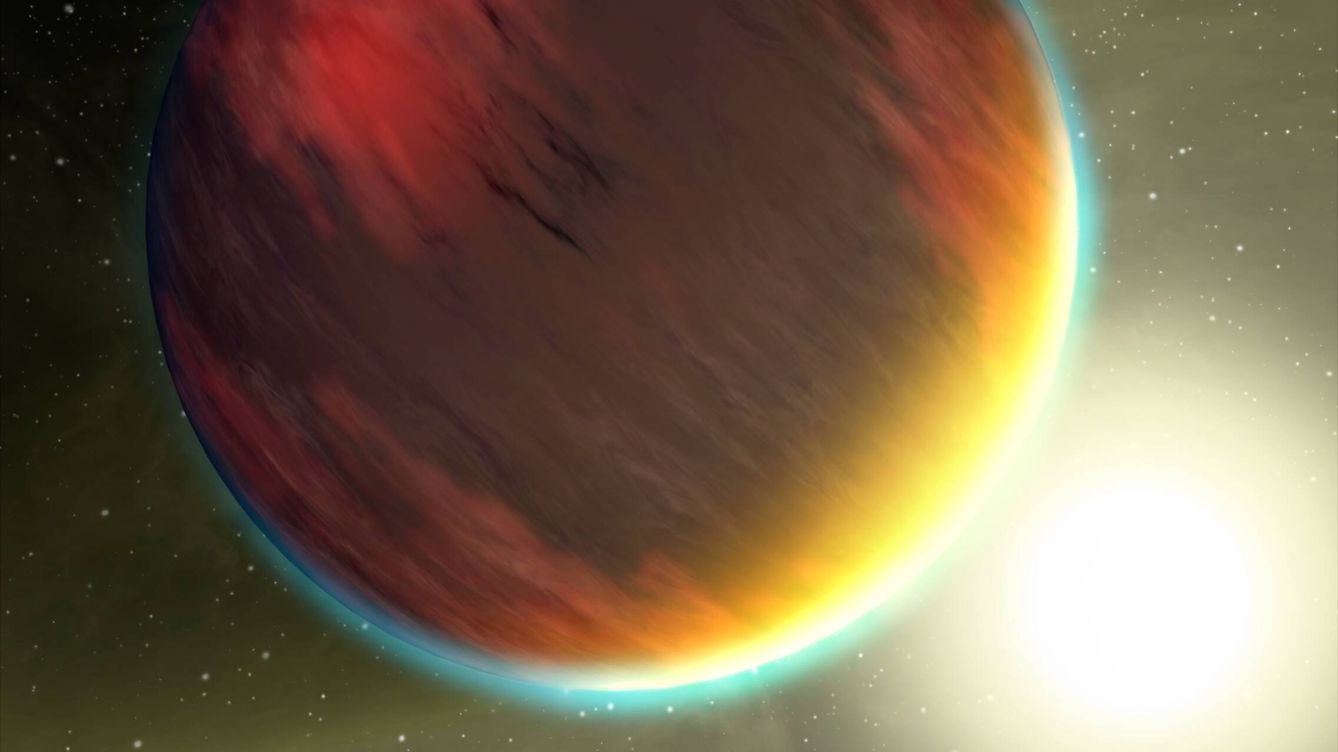 Foto: Un planeta nuboso similar a Júpiter que orbita muy cerca de su estrella. (NASA/JPL-Caltech/T. Pyle)