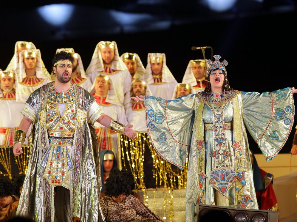 Foto: Una representación de 'Aida' en Guiza, Egipto. (EFE)