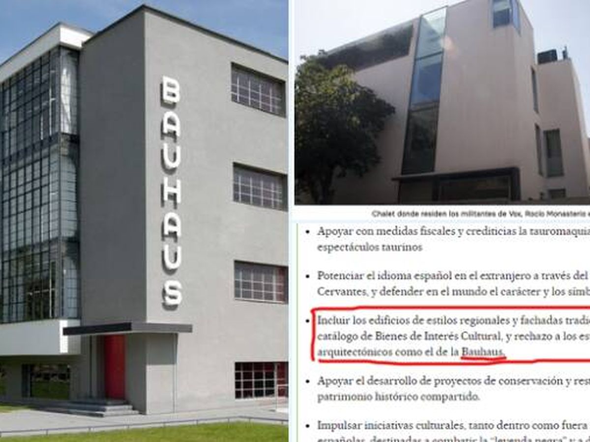 Foto: ¿No a la arquitectura Bauhaus? El detalle del programa de vivienda de Vox que ha causado revuelo en redes. (Twitter)