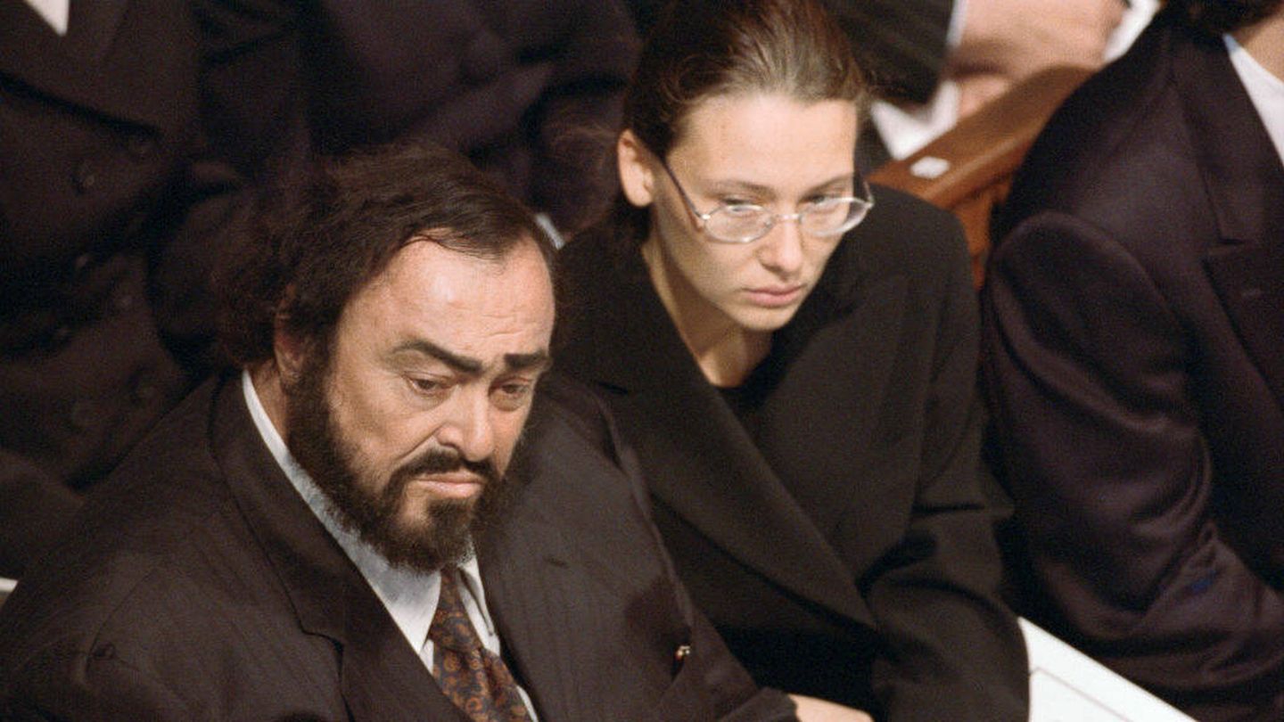 Luciano Pavarotti, en el funeral de Diana de Gales. (Getty)