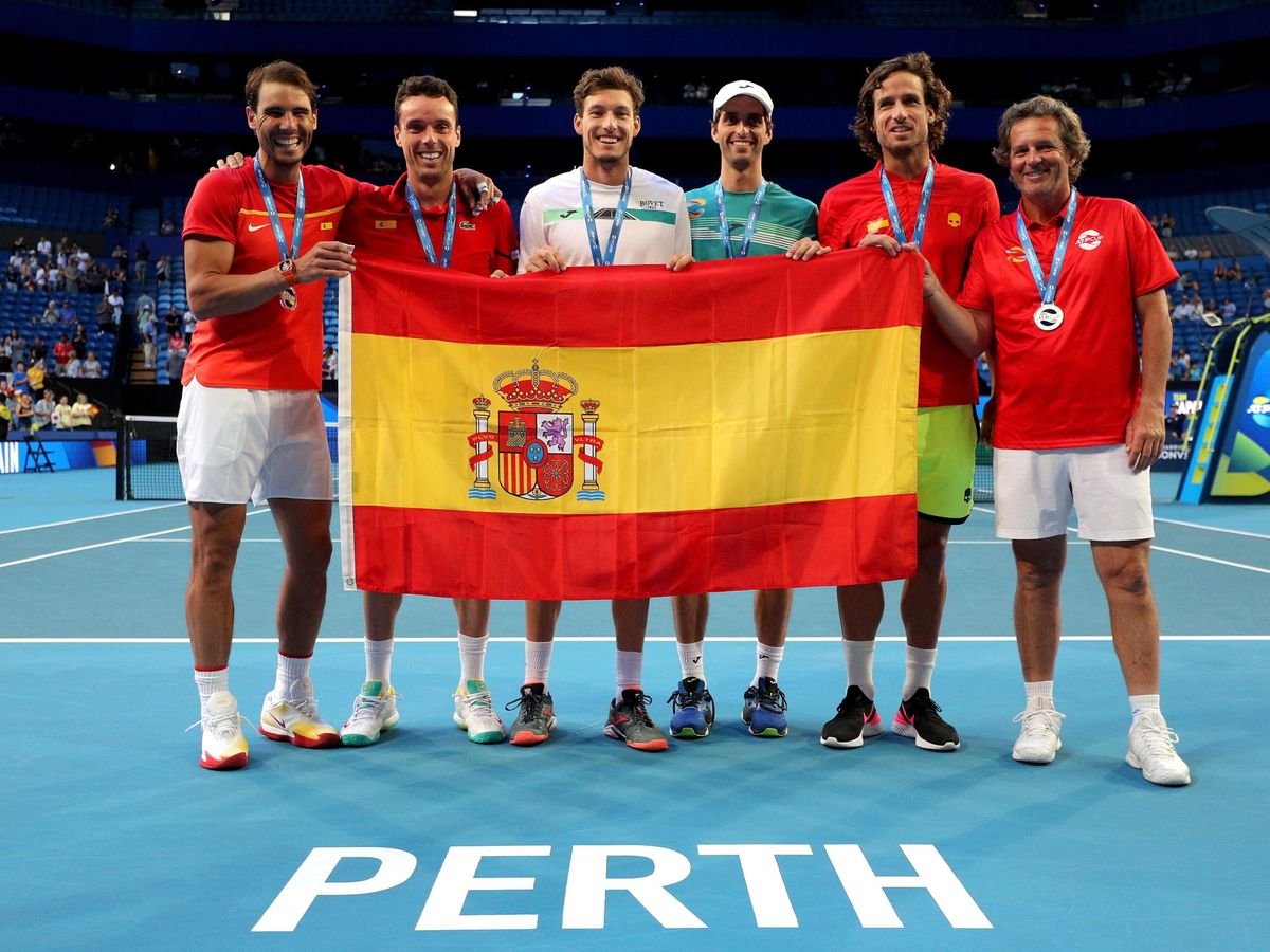 Foto: La Selección de tenis masculina, durante la pasada ATP Cup. (EFE)